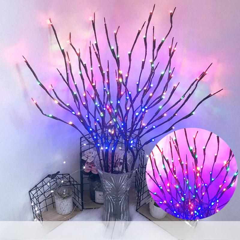 1 PC White Birch Branch Lights Battery Operated 20 LED Fairy Lights Willow Branches for Home Bedroom Inside Outdoor Decoration