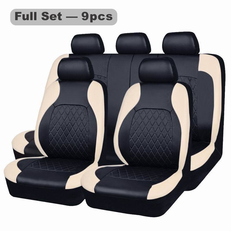 Universal PU Leather Car Seat Covers for 5 Seats All-season Auto Seat Cover Fit for Most Cars Interior Accessories