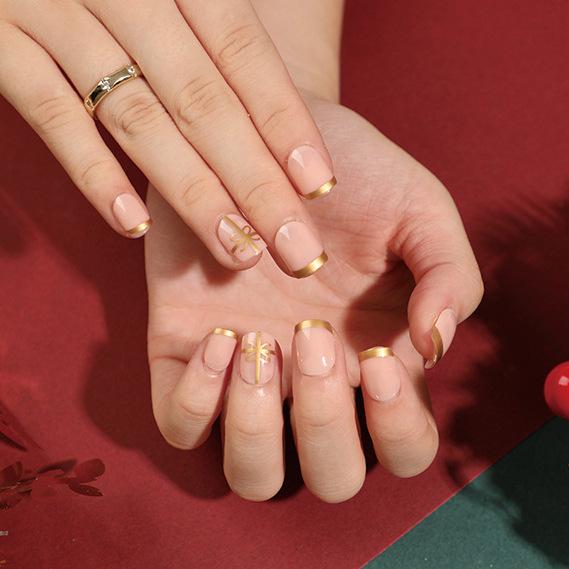 European & American Christmas Press-On False Nails Set