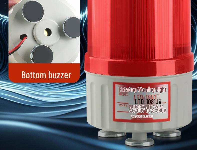 Rotating Strobe Signal Light & Alarm, Super Bright, 12V/24V/220V