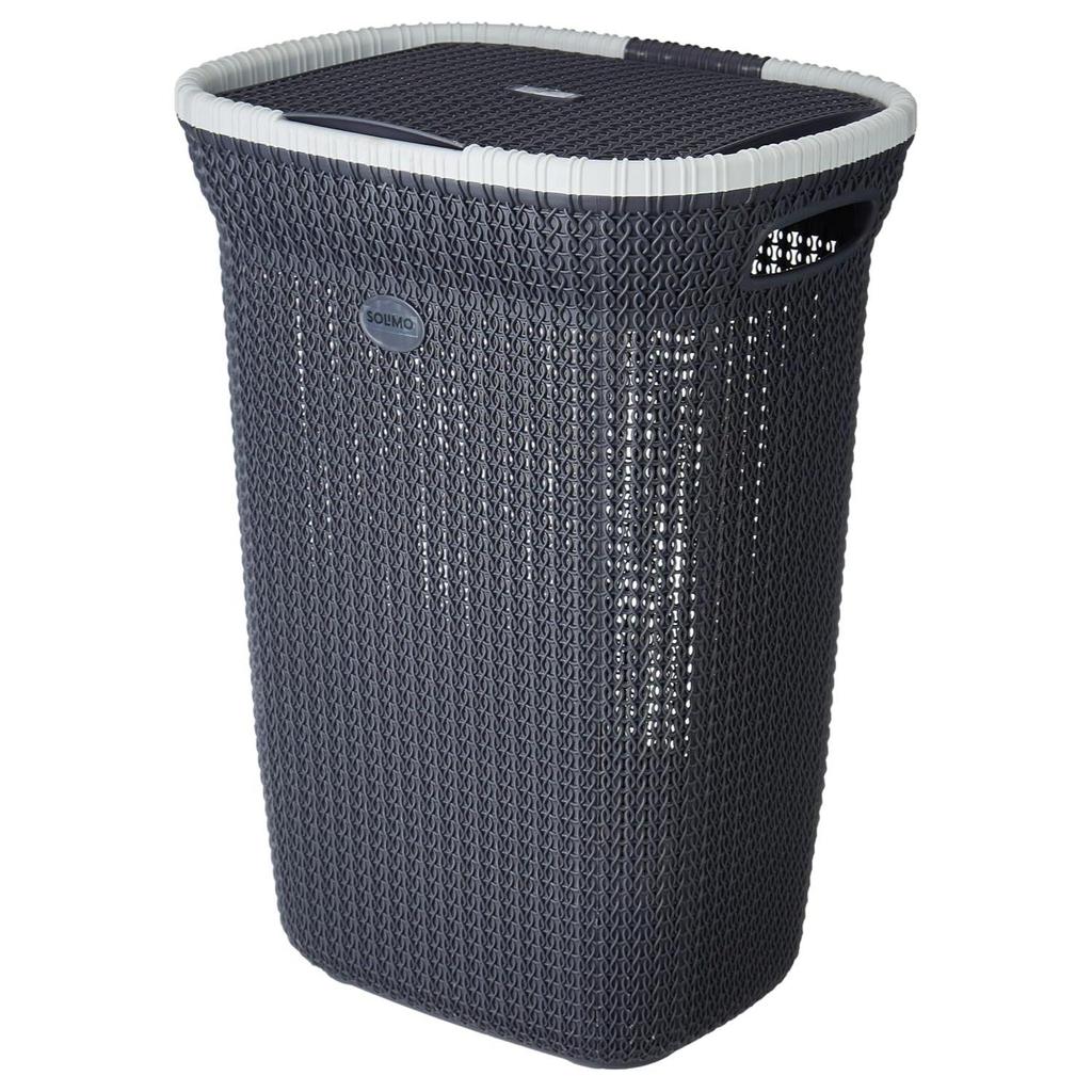 Knit Laundry Basket - Big - 55 Litres - 44 Cm X 35 Cm X 61 Cm | Royal Light Brown - Polypropylene