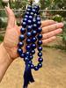 14 mm round 36"+ Indian Origin Lapis Lazuli 54+1 Guru Bead Japa Mala, Jaap Rosary, Yoga Prayer Healing Meditation September Birthstone