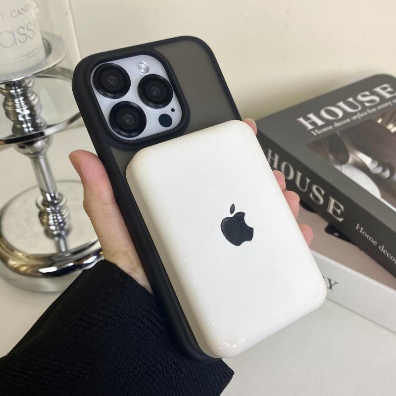 Magnetický nárazuvzdorný kryt MagSafe pro iPhone, ochranný plášť s bezdrátovým nabíjením, tmavý, pro iPhone 14 15 14Pro Max 13 Pro Max