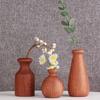 Minimalist Wood Dried Flowers Vase Vintage Style Elegant Solid Wood Pot Small Planter Desk Decoration