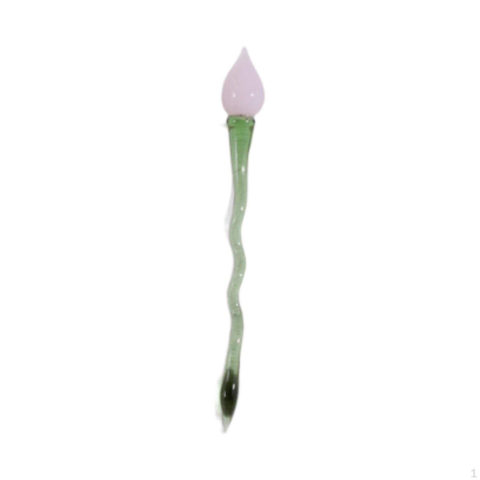 Mini Glass Flower Artificial Small Home Decoration Gifts Floral Figurine for Wedding Summer Pink Bud