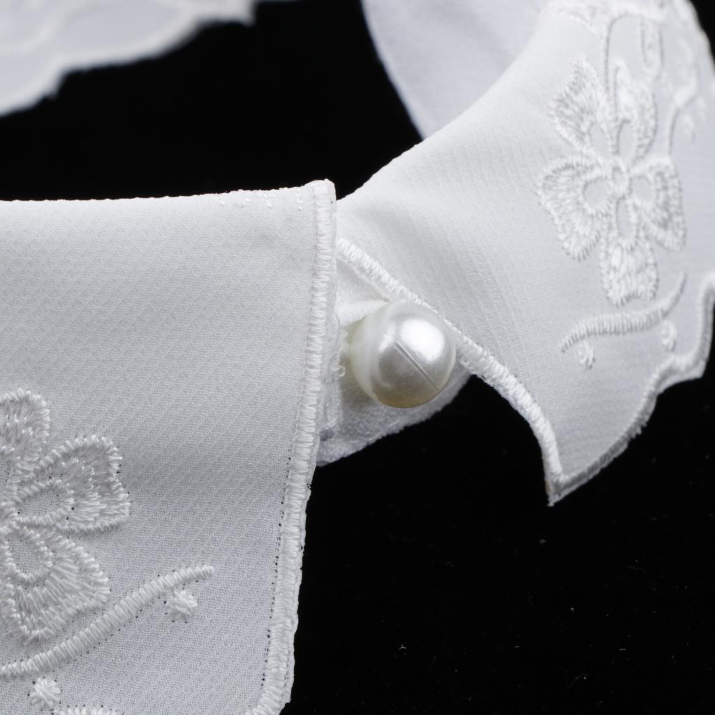 Women Rhinestone Faux Collar Detachable Necklace Shirt Accessories Lightweight Crystal Flower for Garment Decoration