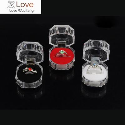 20 Pcs Sale Jewelry Packaging Box Ring Earring Cases Acrylic Transparent Wedding Packaging Woman Jewelry Box Cheap Wholesale