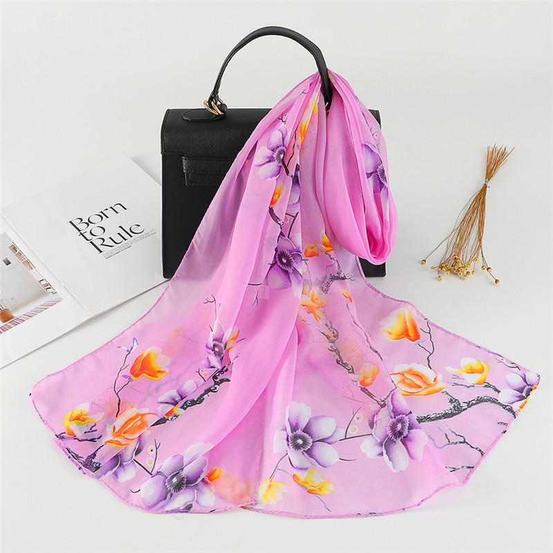 Spain Fashion Sexy Leopard Floral Patchwork Chiffon Silk Scarf Shawl Lady High Quality Wrap Beach Cover-Ups Hijab Snood 150*50Cm