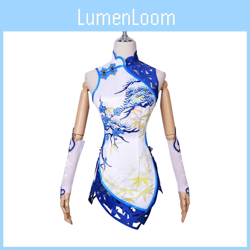 Exquisite Polyester Game Cosplay Costume For Women Elegant Floral Design