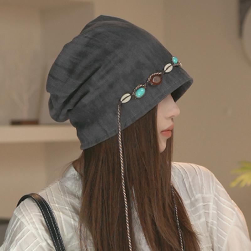 

Retro Knit Bucket Hat For Women With Windproof And Thermal Comfort For Casual Wear DeepGray