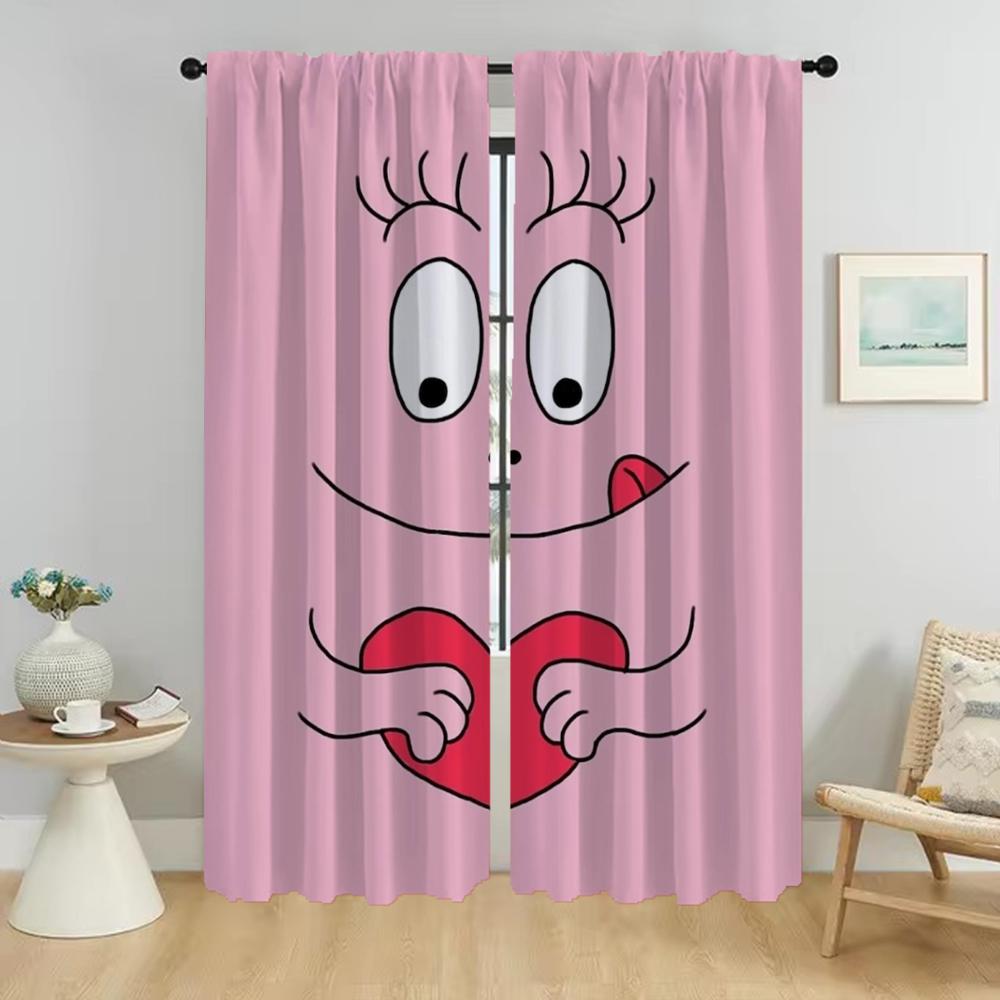 Halloween Decoration Les Barbapapa Curtains for Living Room Curtain Home Interior Curtains 2 Pieces Tulle for Bedroom Partition