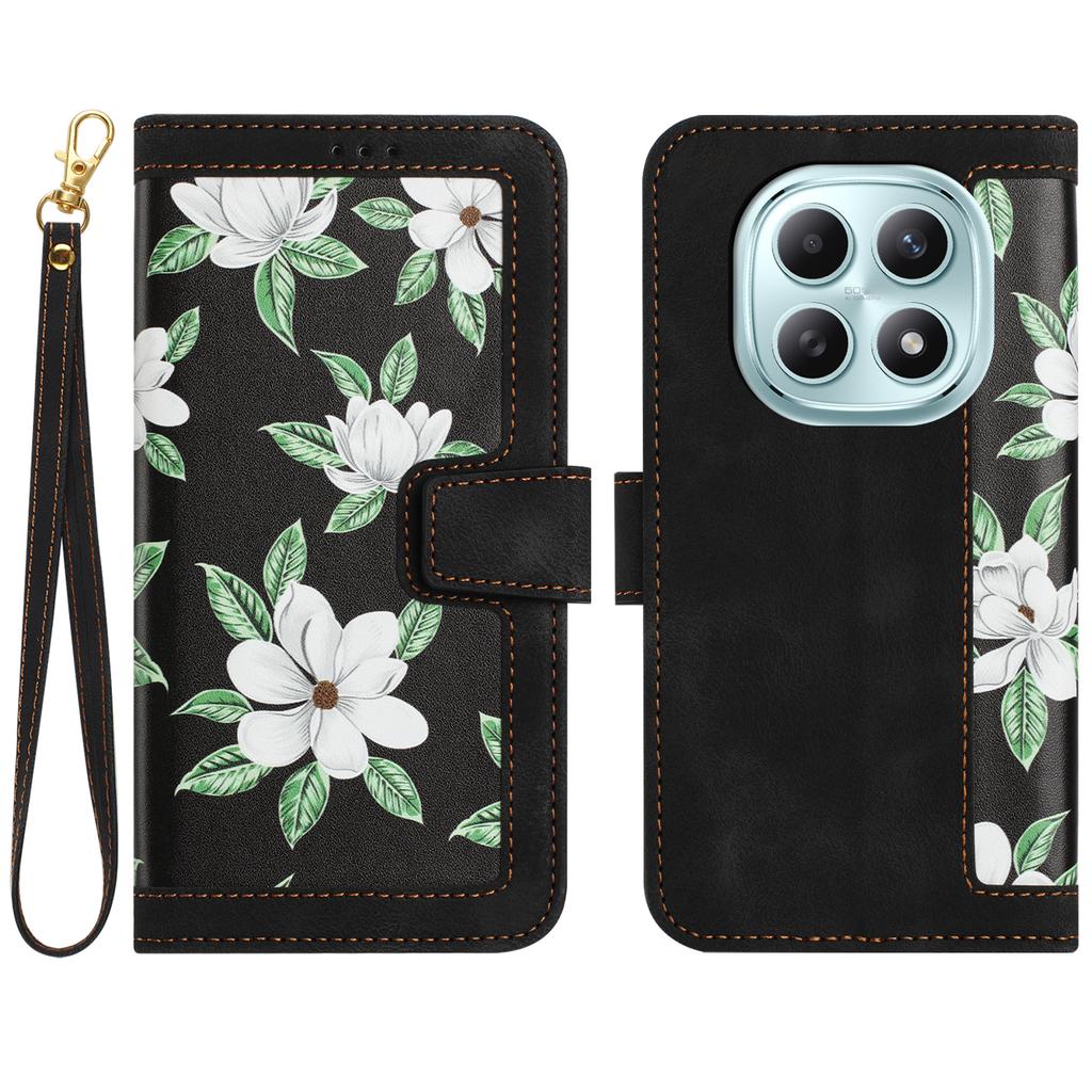For Xiaomi Poco M8 5G/Redmi Note 15 5G (Global) Case PU Leather Floral Phone Cover with Card Slots