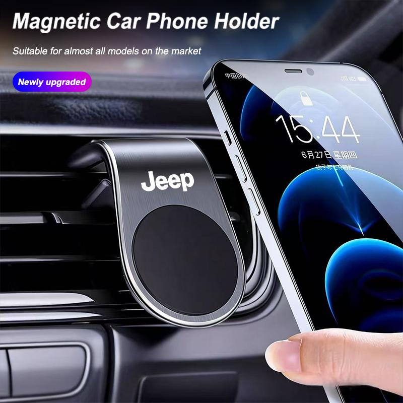 Magnetic car phone holder metal phone holder for Jeep JPB Renegade Wrangler jk Compass Grand Cherokee Gladiator AJW1