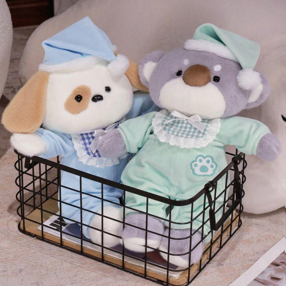 Fluffy Pajamas Dog Doll With Hat Clothes Animal Plushies Dolls Koala Plush Toys  Party Supplies