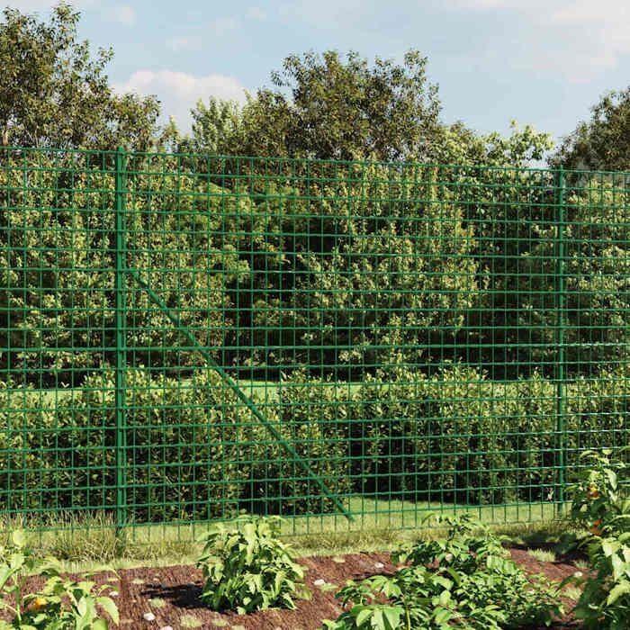 VidaXL Clôture en Treillis Métallique, Panneau de Clôture Décoratif, Barrière de Protection Jardin Patio Extérieur, Vert 154076