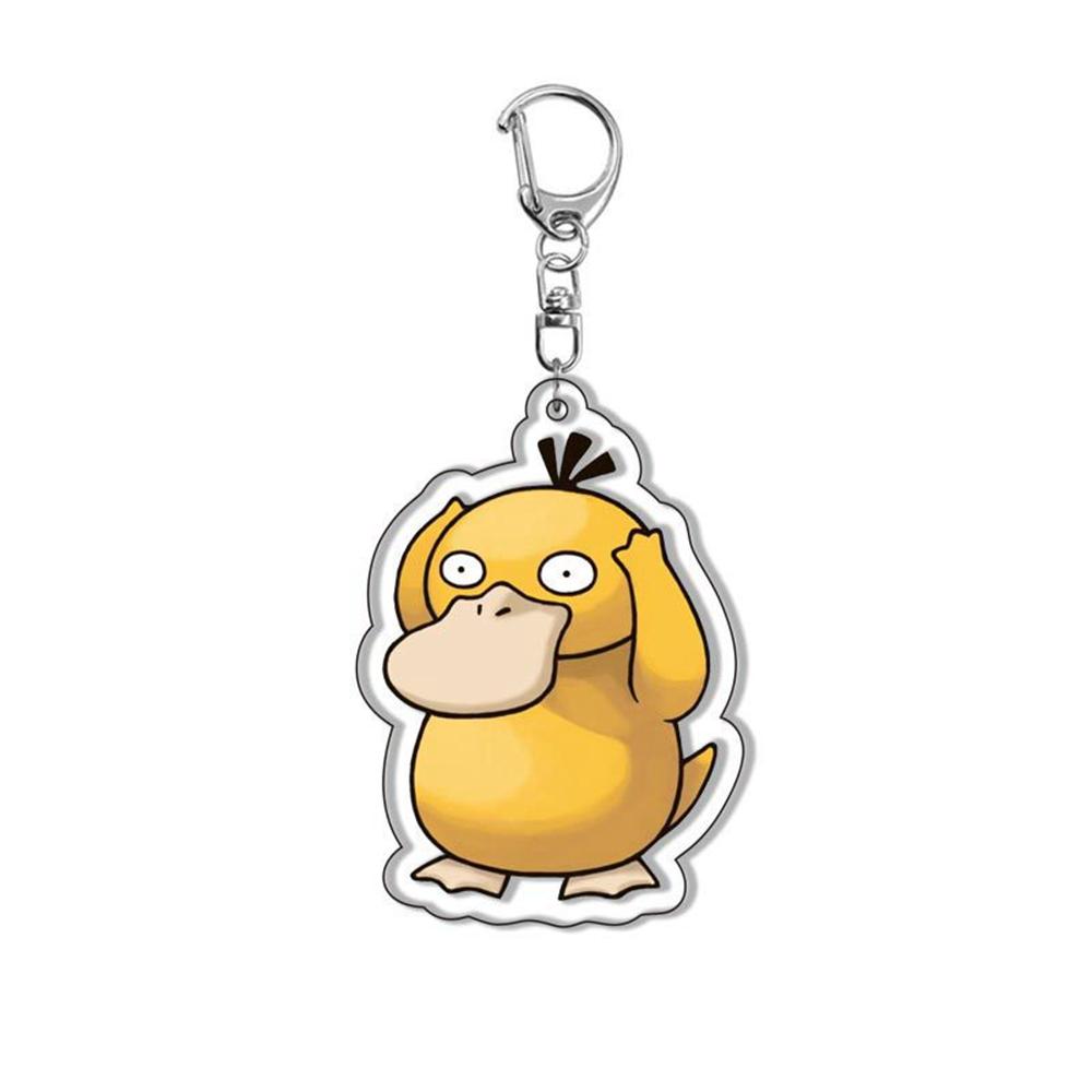 Pokemon Kawaii Acrylic Keychain Elfin Figure Pikachu Bulbasaur Psyduck Squirtle Gengar Meowth Cute Pendant Dolls Boys Gifts