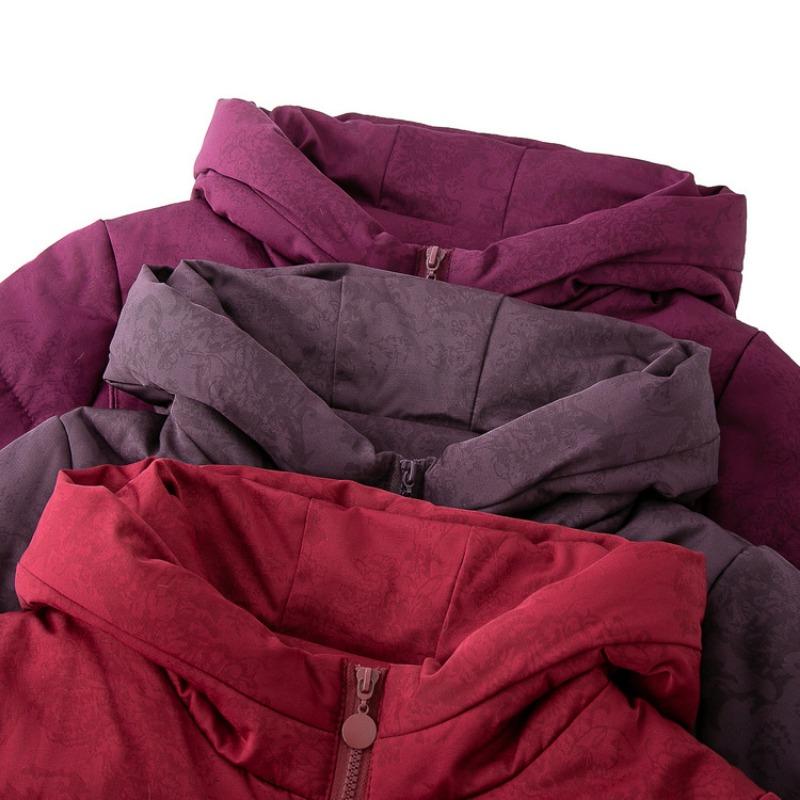 Middle Elderly Women's Hooded Mom Warm Padded Jacket Grandma Winter Padded Jacket Elderly Padded Jacket Thickened Jacket Top