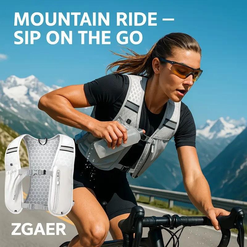 Running Water Bottle Storage Vest Lightweight Running Vest Reflective Hydration Water Chest Pack With Phone Holder