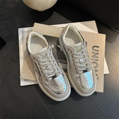 Autumn Platform Color Matching Women's Korean Version Lace-up Breathable Board Shoes Women's White Shoes