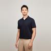 Tommy Hilfiger Smooth Silk Cotton Pure Cotton Business Jacquard Short Sleeve Polo Shirt Men Tops Navy-Blue MW0MW35611