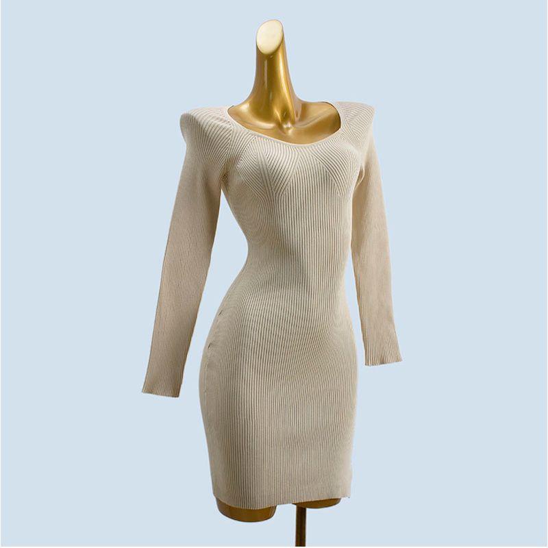 Pure Desire Sexy Spring & Fall New Arrival Sexy Side Split Long Pure Color Silm Slimming Inner Sheath Dress Women's Clothing