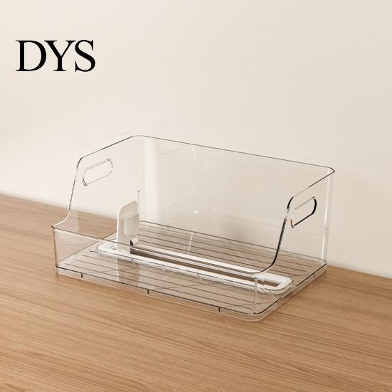 Transparent Desktop Storage Bin Sliding Action Bookend, Clear Book Stopper, Space Saving Organizer for Office Study Room File Sorter And Bookshelf