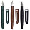 Ranvi Jinhao X159 Fountain Pen Fine Nib with Ink Converter Green Black Brown 3-Pack (Silver Clip)