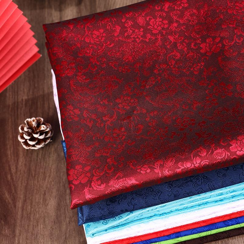 Vintage Dragon Jacquard Silk Brocade Fabric for Kung Fu Uniform Hanfu Tang Suit Traditional Chinese Clothing DIY Craft