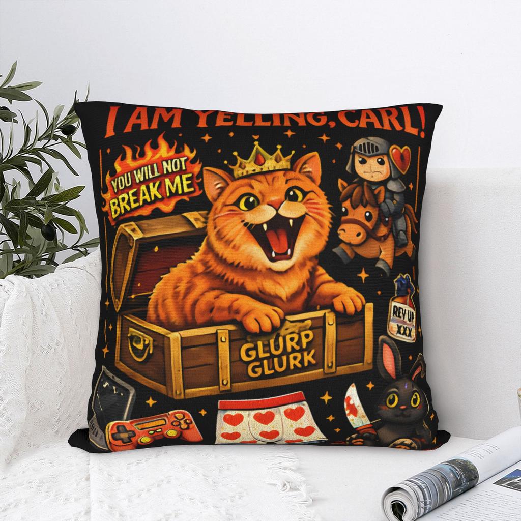 I Am Yelling Carl Donut Cat Meme Pillow Case Funny Pillow Cover Soft Pillowcases For Living Room Chair