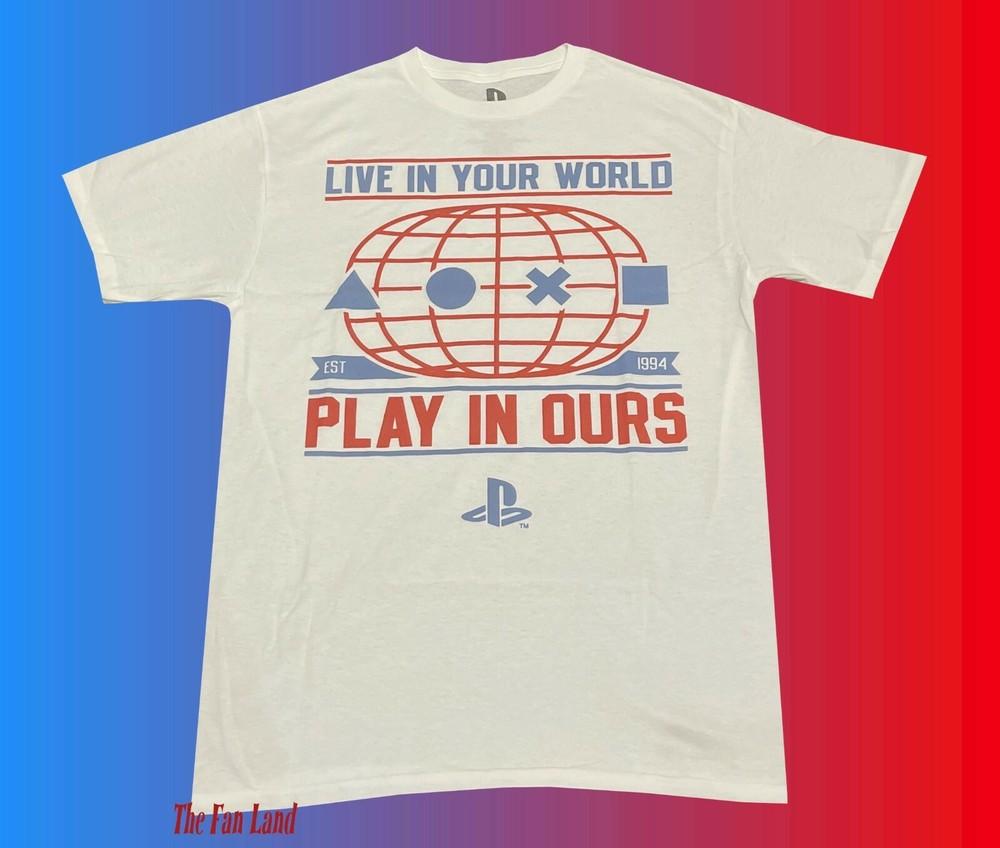 Новая футболка Playstation Play in Ours Мужская Play Station Classic Винтажная Унисекс XL