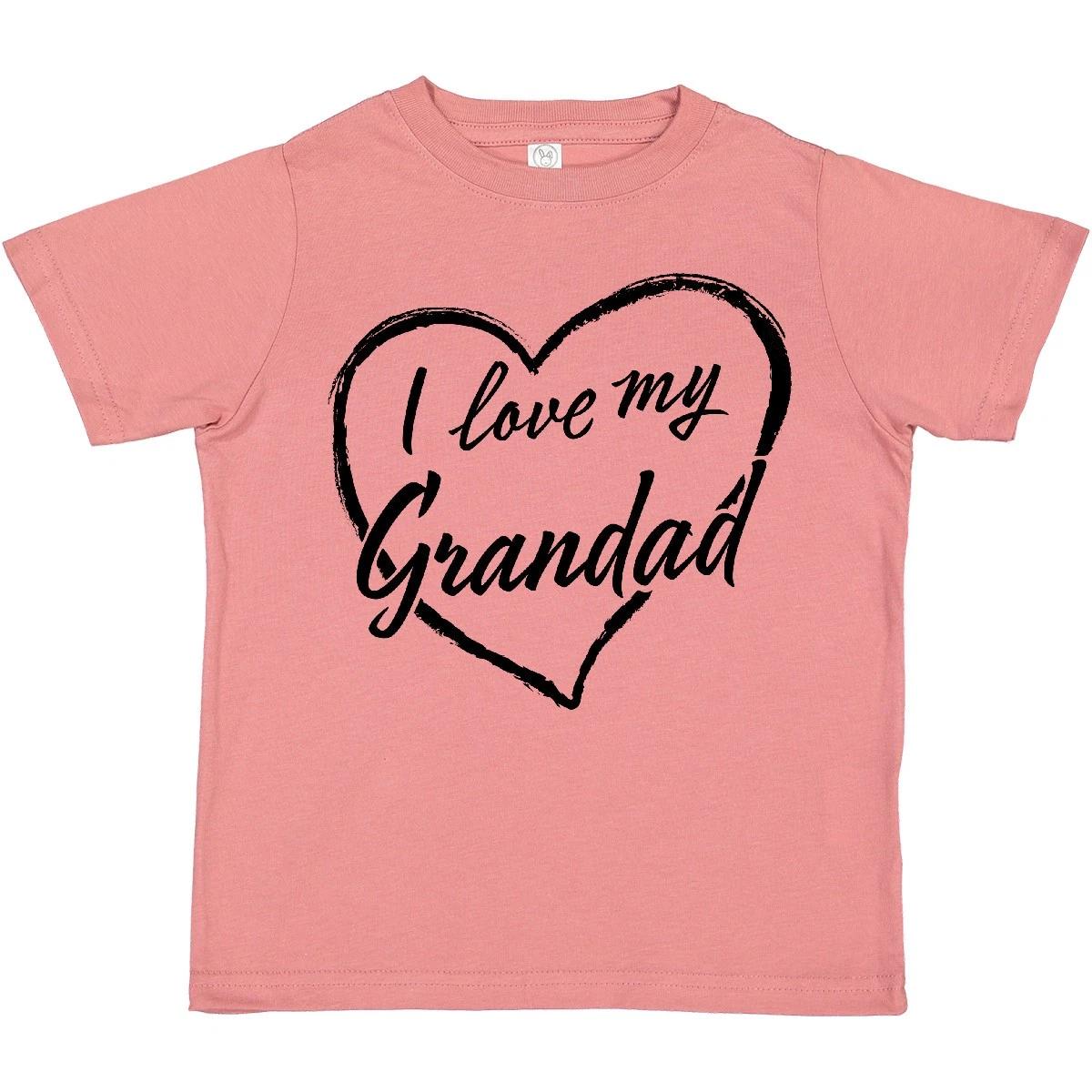 Inktastic I Love My Grandad In Black Chalk Heart Toddler T-Shirt Family Grandpa 140