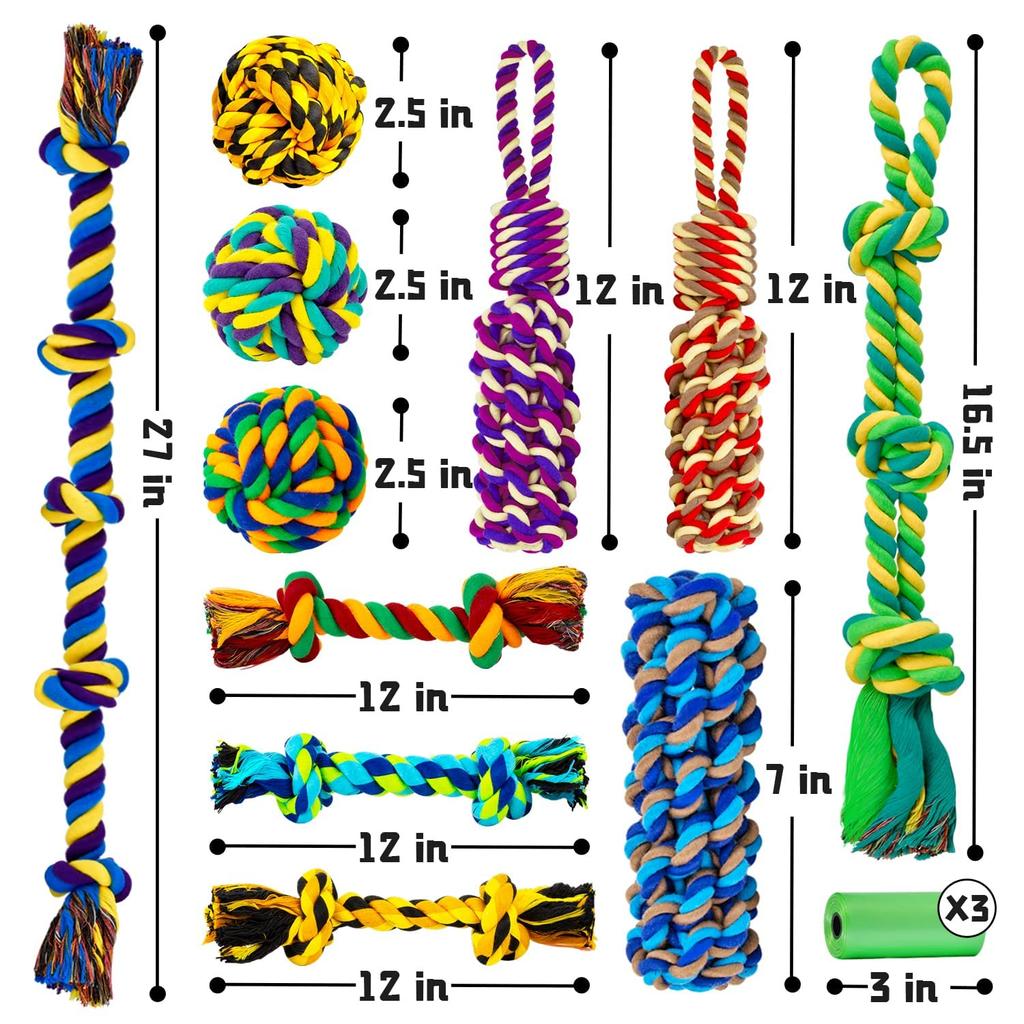 XL Aggression Chewing Dog Chewing Toys for Large Aggression Chewing Tough Unbreakable Dog Durable Puppy Chew Toys for Heavy Duty Cotton Dog Rope Toys