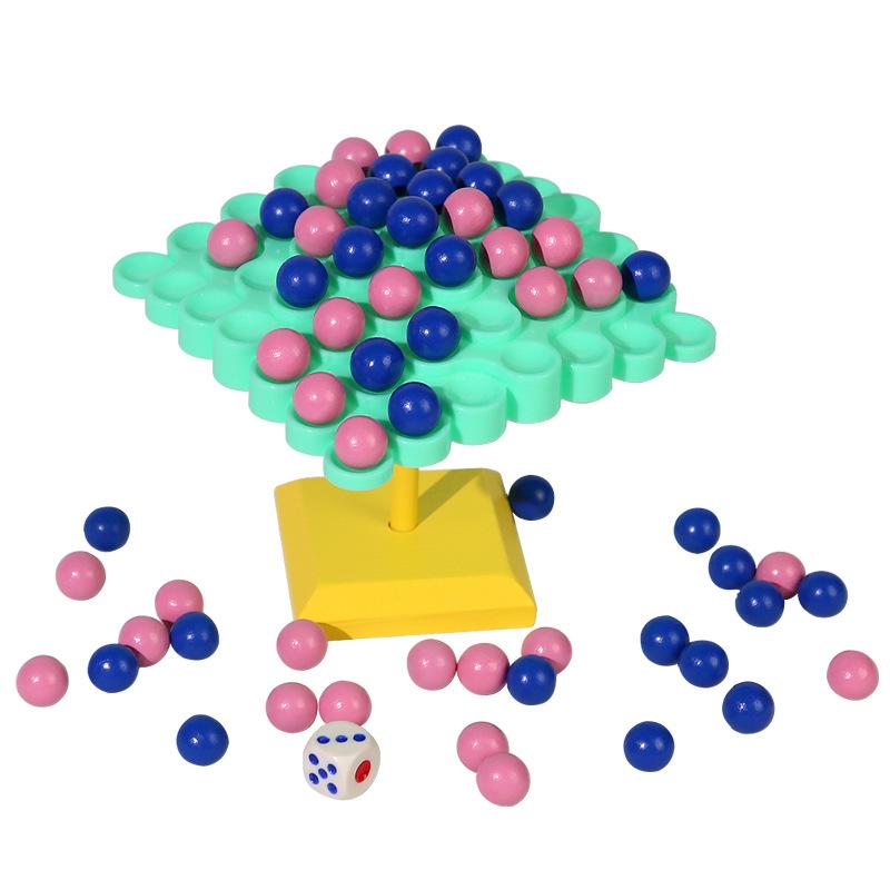 Wooden Beads Balance Tree Game, Chopsticks Hand-Eye Coordination Concentration Training Puzzle Wooden Toy