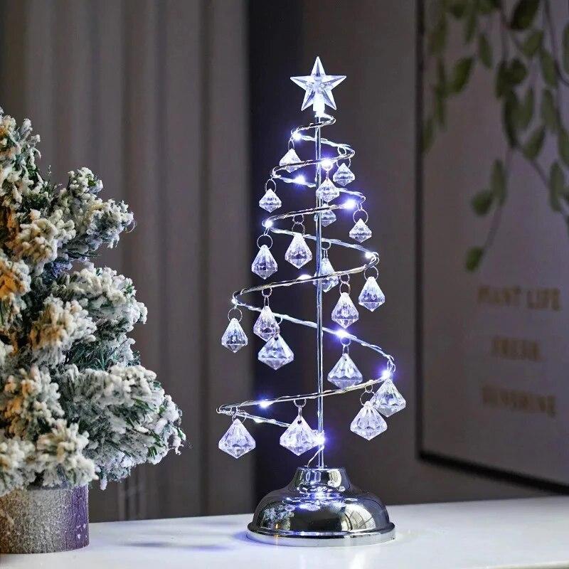 

Рождественский Декор Настольная Лампа Светодиодные Звездные Огни Кристалл Алмаз Рождественская Елка Ночной Светильник Для Праздника Свадьбы Рождественская Вечеринка Украшения
