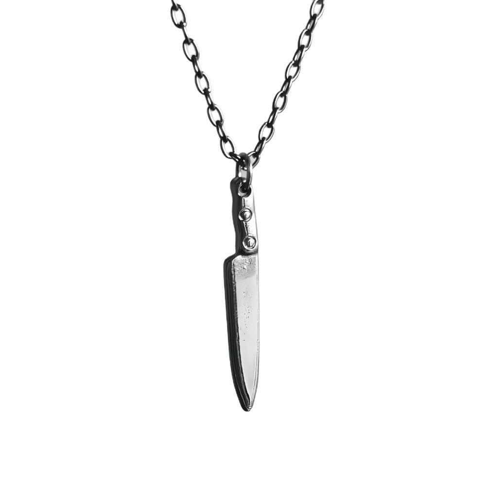 Collana Ciondolo Coltello Mini Nero Pistola Personalità Creativa per Uomo Donna Hip-hop Rock Punk Catena Collo Gioielli Accessori Regalo