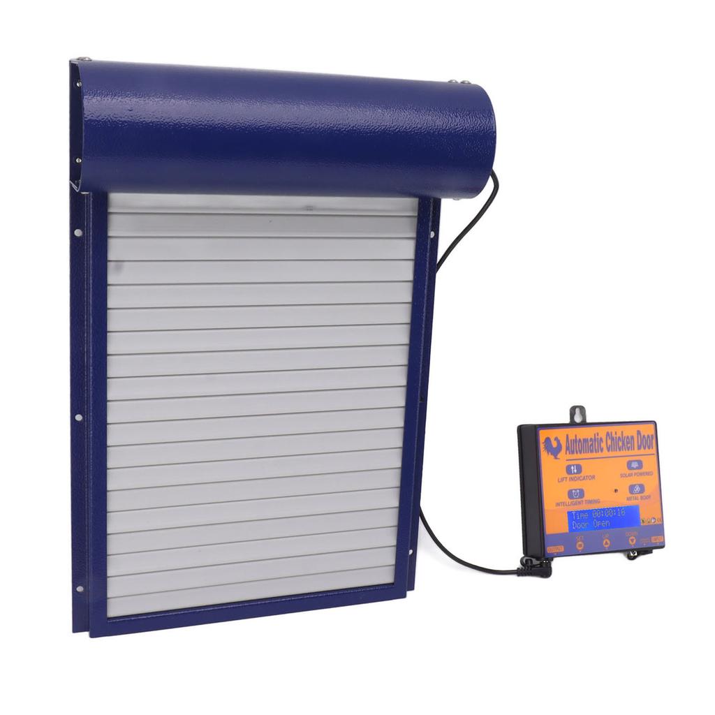 Automatischer Hühnerstalltüröffner aus Aluminium, programmierbar, mit Timer, Lichtsensor und Fernbedienung (3-teilig)