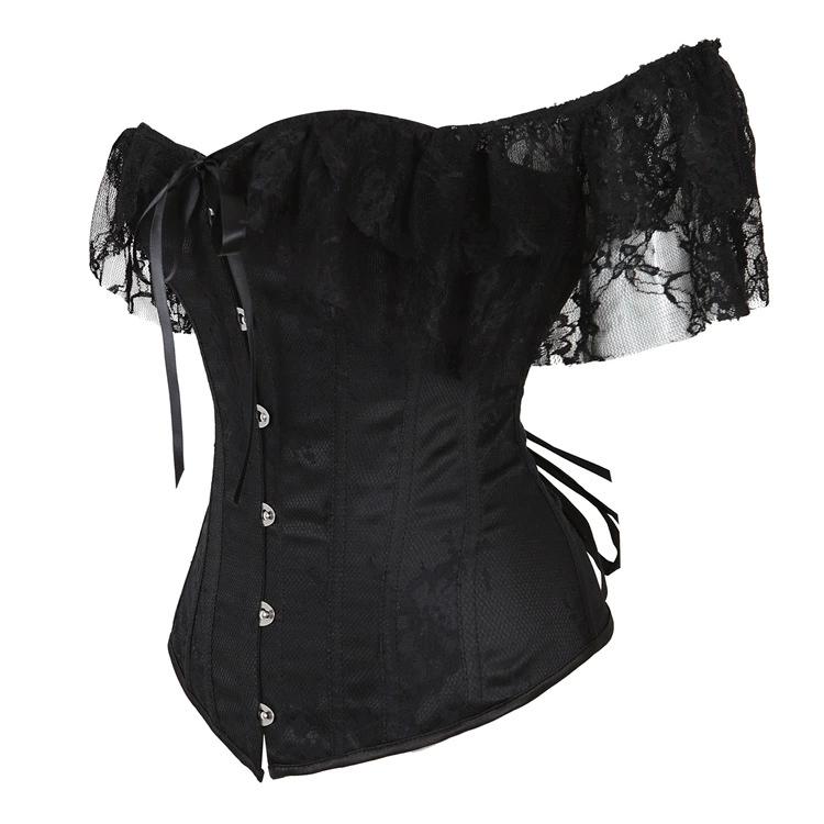 Shaping clothes, one shoulder, lace mesh, short sleeved corset, sexy and fashionable stage performance, shaping top, bone clothes