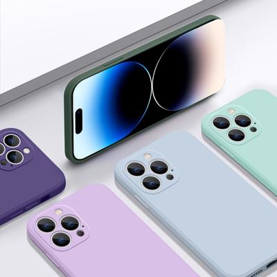 Ny myk flytende silikon telefondeksel med kamerabeskyttelse, støtsikkert for iPhone 16 14 Pro 15 12 Pro MAX 11 Pro XR XS 7 8 Plus