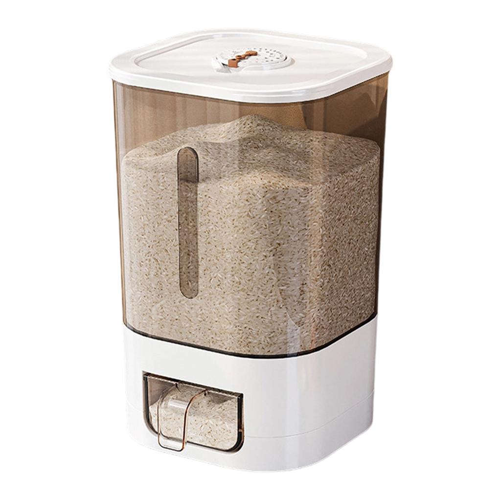 Grain Storage Container with Measuring Cup Dispenser Airtight Food Storage Bin for Rice Beans Cereal and Dry Goods Kitchen Organizer