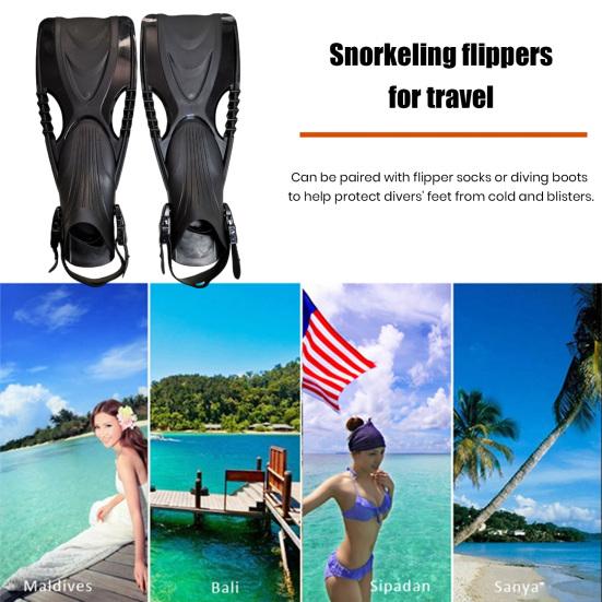 1 para płetw do pływania dla dorosłych mężczyzn i kobiet do nurkowania z rurką płetwy do pływania regulowane klamry otwarta pięta rozmiar podróżny elastyczne krótkie płetwy do pływania