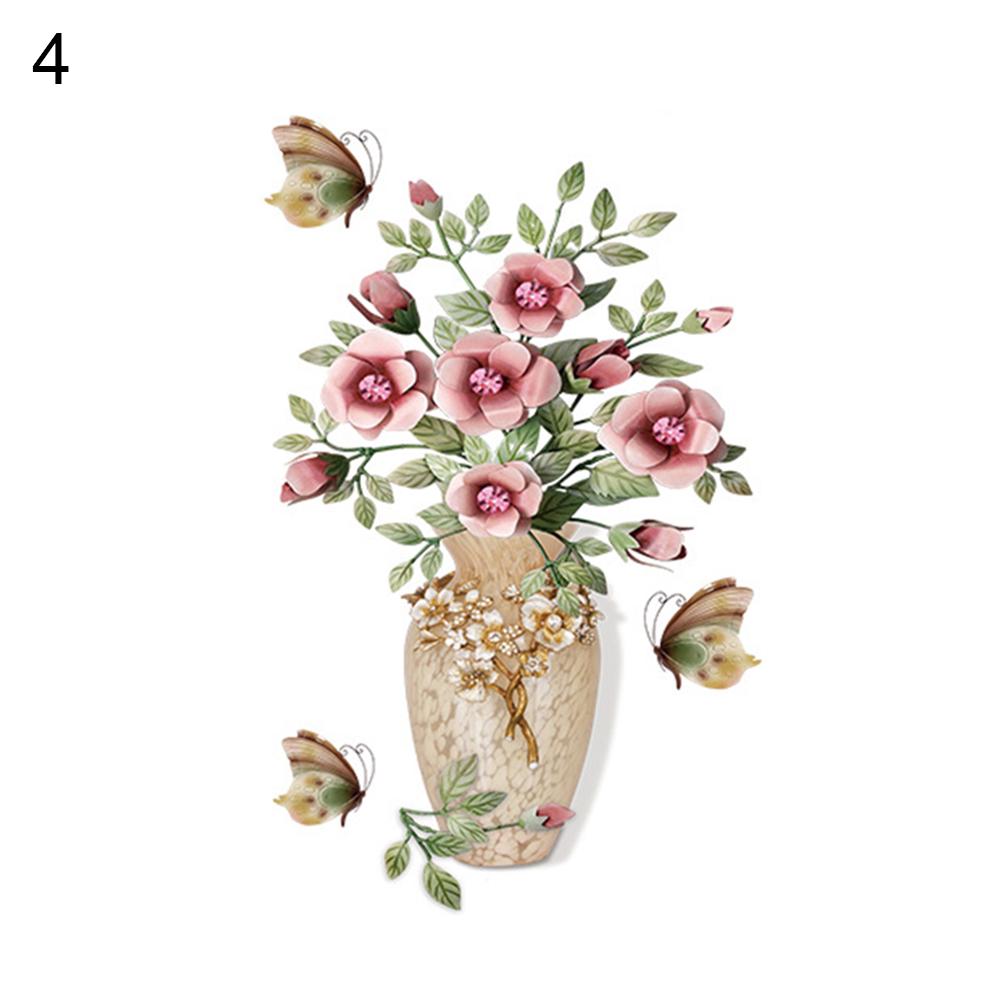 Sweet Room,Bird Fish Flower Vase Wall Sticker Poster Living Room Hallway Background Wall Sticker