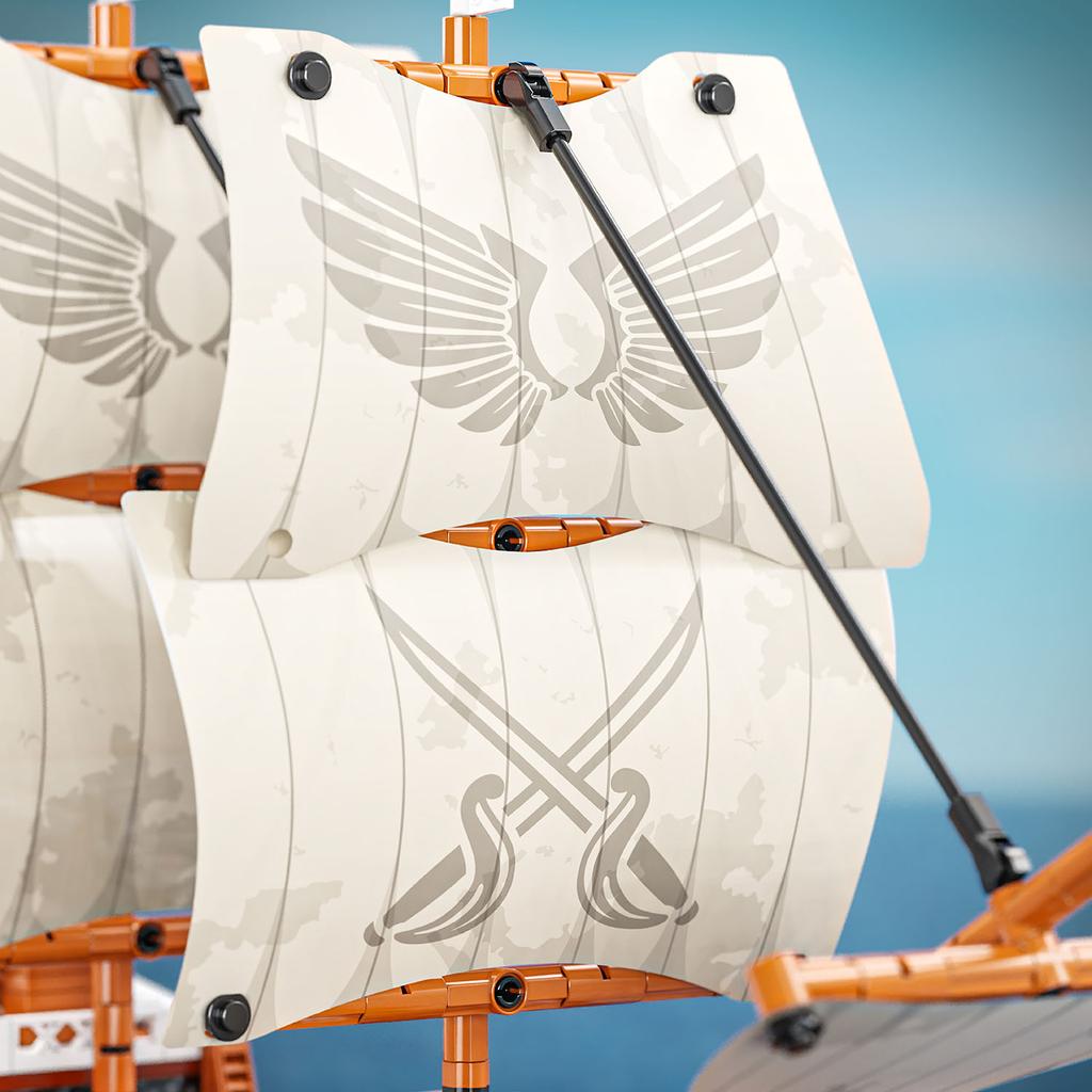 2076pcs Pirates Of The Mayflower Warship Building Blocks Boat Bricks Caribbean MOC Assembly Toys For Kids Birthday Gifts