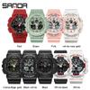 New Sanda Top Brand Men Outdoor Sports Electronic Lady Military Watches Ms Waterproof Alarm Dual Display Wristwatch Relogio