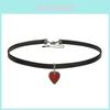 Snyggt rött hjärthalsband för kvinnor tillverkat av titanstål med elegant design