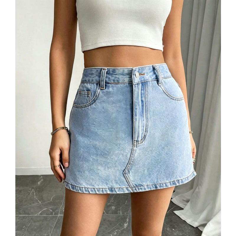 MGHR Saia Feminina Casual Moda Cor Sólida Estampada