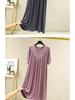 Women's Plus Size A-line Loose Modal Summer Dress with Pleated Hem