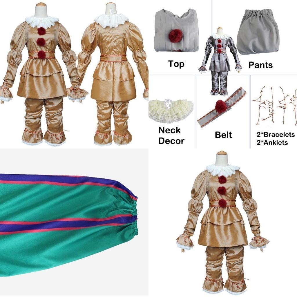 Costume Cosplay Autentico di Pennywise per Bambini Costume da Clown di 'It' di Stephen King per la Festa di Halloween