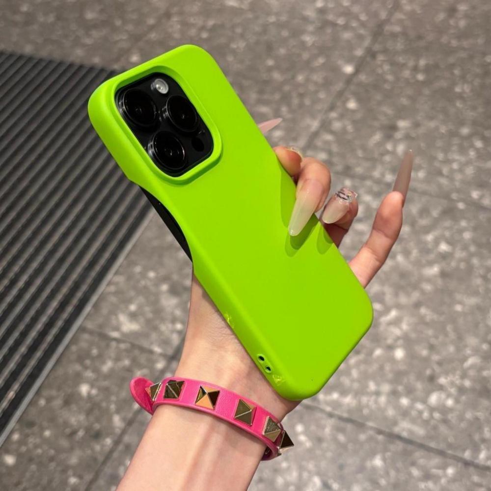 Coque en Silicone Sans Bordures Couleur Bonbon Vive Pour 17 Air 16 15 14 13 12 Pro Max 11 Plus Refroidissement Mat Armure Anti-Choc iPhone 11 Pro Max vert