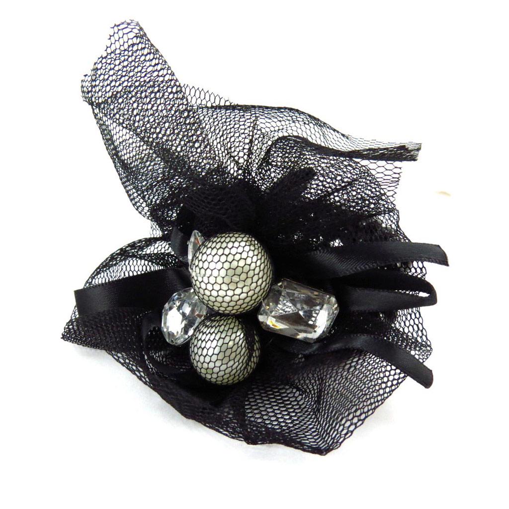 Les Trésors De Lily [J6931] - Black 'Scarlett' Designer Bracelet