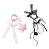 Stylish Acrylic Keychain Strawberry Star Charm Hollow Craftsmanship Practical Rope For Purse Backpack Decoration
